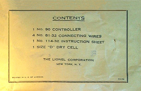 No. 114-33 Parts Envelope