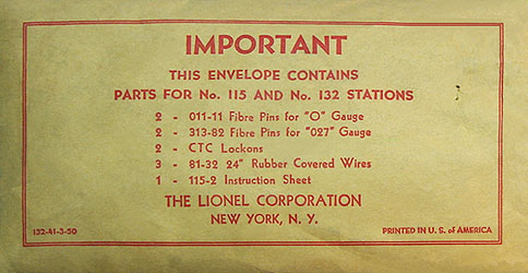 Parts Envelope No. 132-41-3-50