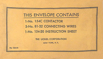 No. 154-23 Parts Envelope
