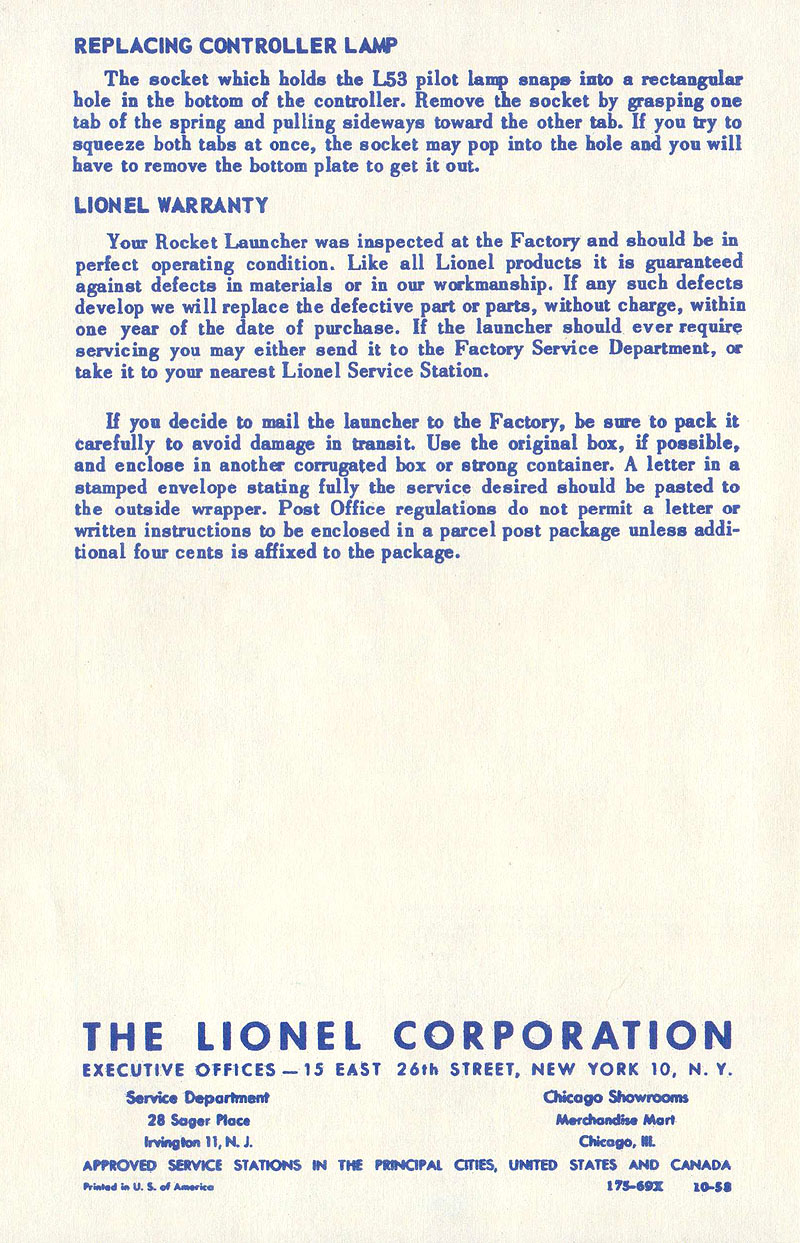 Page 4 of No. 175-69X Instruction Sheet