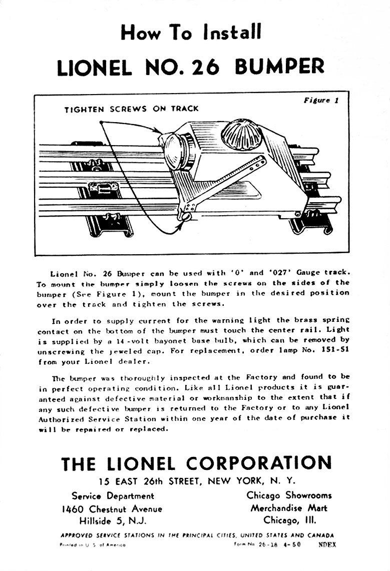 No. 26-18 Instruction Sheet