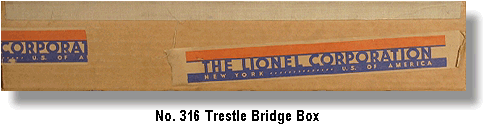 Lionel Trains Trestle Bridge No. 316 Box