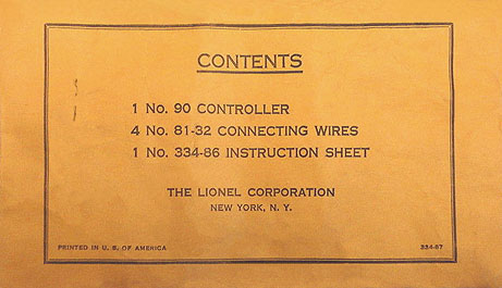 No. 334-67 Parts Envelope