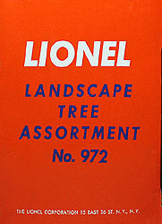 LIONEL TRAINS 972 LANDSCAPE TREE ASSORTMENT ACCESSORY