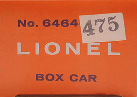 No. 6464-475 Overprinted Orange Picture Box End