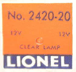 No. 2420-20 Replacement Lamp Box No. 2420-20 Replacement Lamp Box
