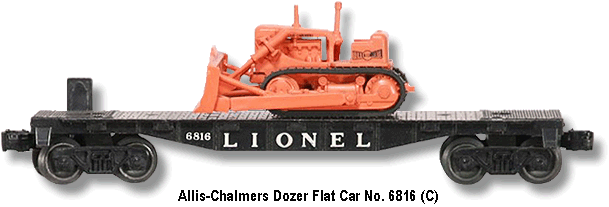 Lionel Trains Allis-Chalmers Dozer Flat Car No. 6816 Variation C