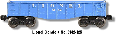 Lionel Trains Gondola No. 6142-125