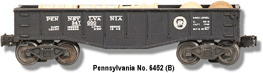 Lionel Trains Gondola No. 6452 Variation B