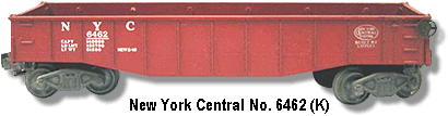 Lionel Trains NYC Gondola No. 6462 Variation K