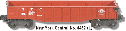 Lionel Trains New York Central Red Type 1c Gondola Car