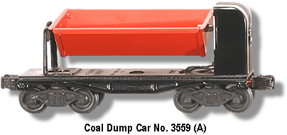 Lionel Trains Coal Dump Car No. 3559 Variation A