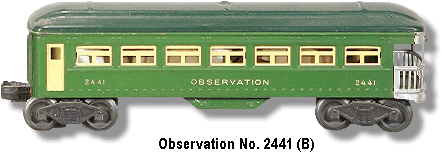 Lionel Observation Car No. 2441 Variation B