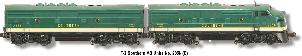 Lionel Trains Southern F-3 Diesel AB units