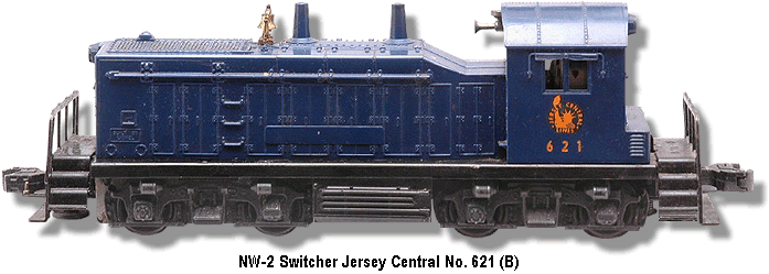 Lionel Trains Jersey Central NW-2 Diesel Switcher No. 621 Variation B