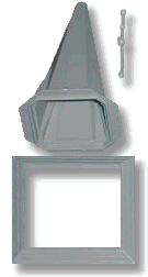 Light Gray Belfrey Steeple, Bell Tower Roof & Bell Clapper