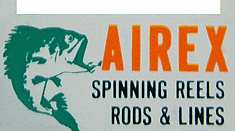 Airex Fishing Rods and Reels Light Orange Lettering