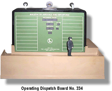 LIONEL # 334 DISPATCHING BOARD INSTRUCTIONS PHOTOCOPY 