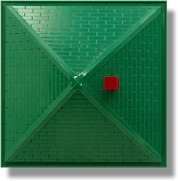 Note the melted condition of the roof at the center