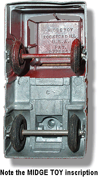 Bottom View of Midge Toy Tractor