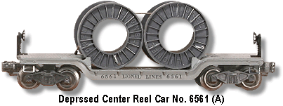 LIONEL TRAINS 6561 DEPRESSED CENTER CABLE REEL FLAT CAR