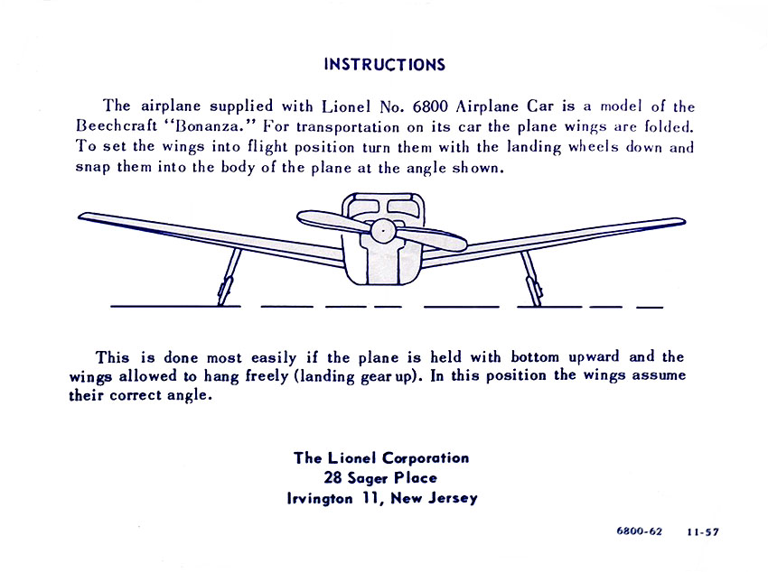 No. 6800-62 Instruction Sheet