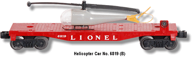 Lionel 6819 Flatcar w/helicopter Licensed Reproduction Window Box 