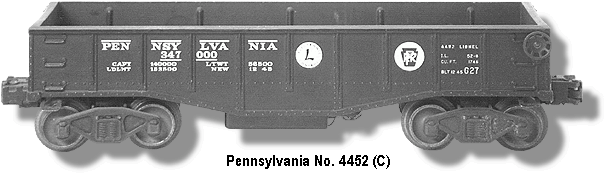 Lionel Trains Gondola No. 4452 Variation C