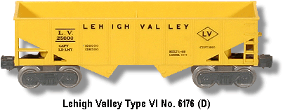 Post-war Lionel 6176 Gray Lehigh Valley Hopper VG 1960s for sale online 