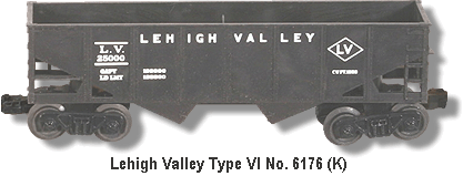 The Lionel Trains Lehigh Valley No. 6176-50 Type VI Variation K