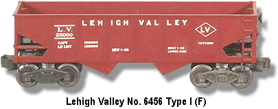 Lionel Trains Lehigh Valley Maroon Type I Hopper Car