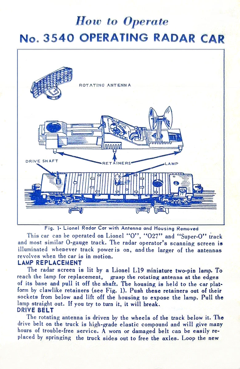 No. 3540-38 Instruction Sheet Front Page