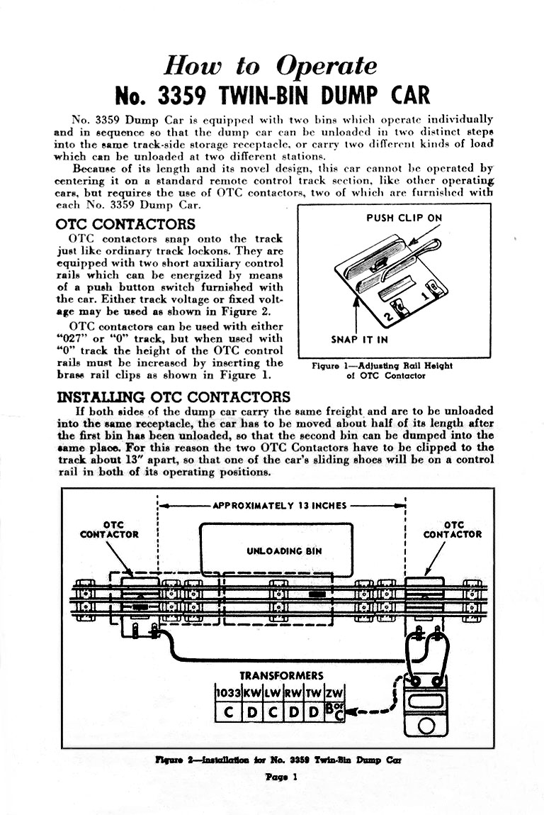 LIONEL TRAINS 3359 OPERATING TWIN DUMP COAL CAR lionel 497 wiring diagram 