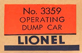 LIONEL TRAINS 3359 OPERATING TWIN DUMP COAL CAR