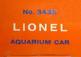 Lionel 3435 Aquarium Car  Licensed Reproduction Window Box 