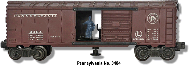 Lionel PW 3484 Pennsylvania PRR Operating Boxcar 1953 C6 for sale online