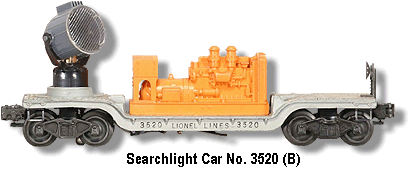 Lionel 3520 Operating Searchlight Car Postwar O-gauge X6029 for sale online