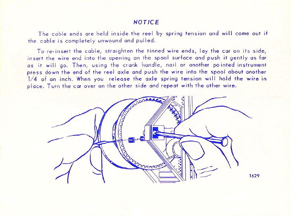 Instructions for insertion of Cable Form 1629