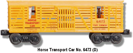 LIONEL TRAINS 6473 HORSE TRANSPORT CAR
