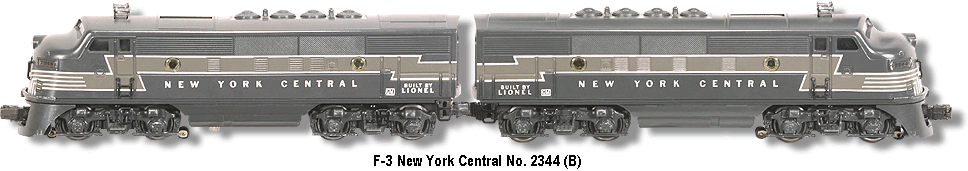 Lionel Trains New York Central F-3 No. 2344 Variation B