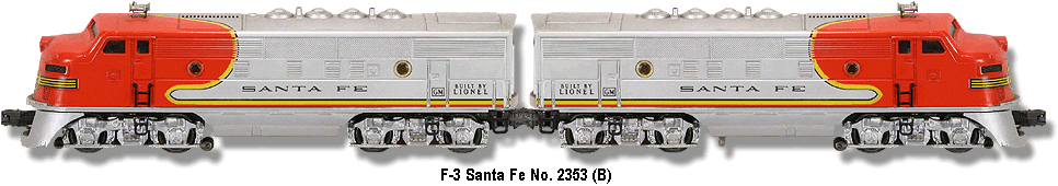 Santa Fe F-3 Diesel No. 2353 double A units Variation B