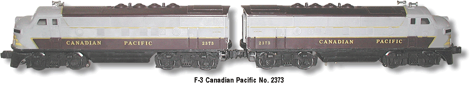 Lionel Trains Canadian Pacific F-3 Diesel No. 2373 Double A Units