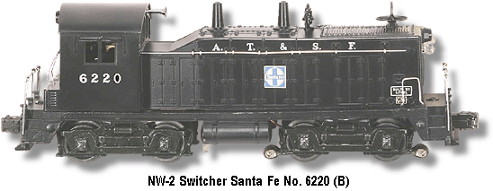 Lionel Trains Santa Fe NW-2 Diesel Switcher No.6220 Variation B