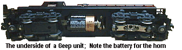 The underside of a Geep Unit