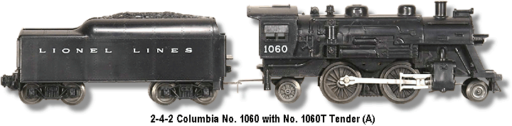 Lionel Trains Locomotive No. 1060 with 1060T Tender Variation A