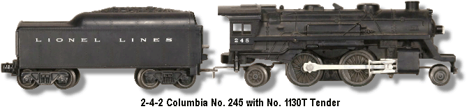 Lionel Trains Locomotive No. 245 with 1130T Tender