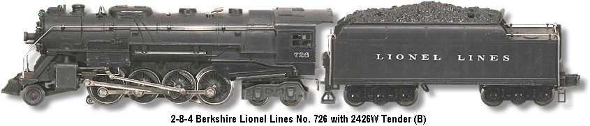 Lionel Trains Locomotive No. 726 B Variation