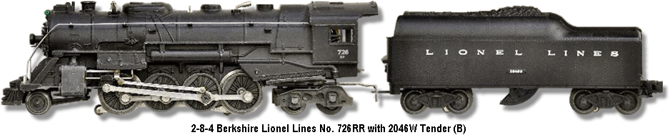 Lionel Lines Locomotive No. 726RR B Variation