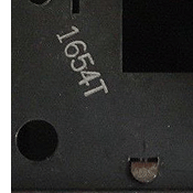 Bottom view showing rubber-stamped number