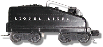 Lionel 2046 Pennsylvania Tender Shell w/ Holes for Backup Lights Silver Letters 